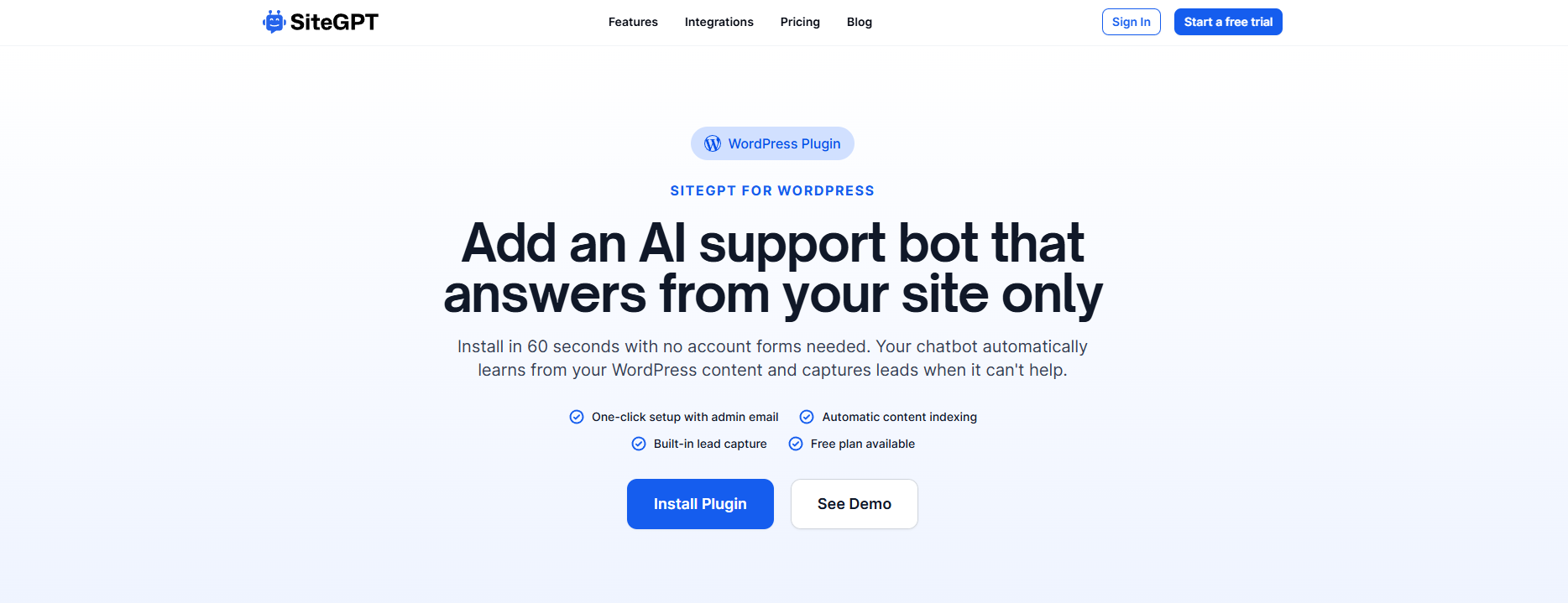SiteGPT – AI Chatbot