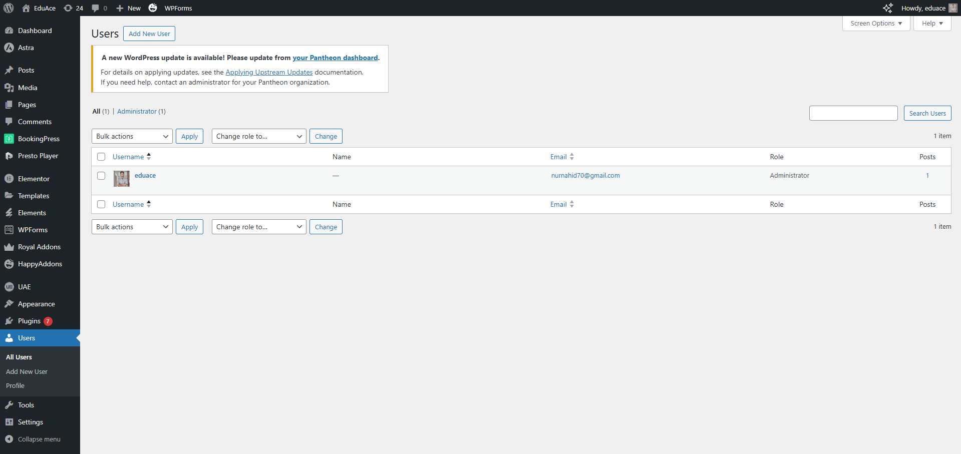 changing wordpress user roles