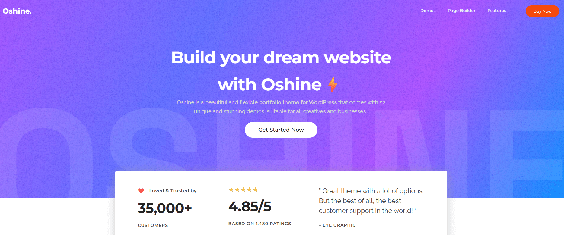 Oshine is a top-selling creative portfolio theme, Best WordPress themes for portfolio websites 2025