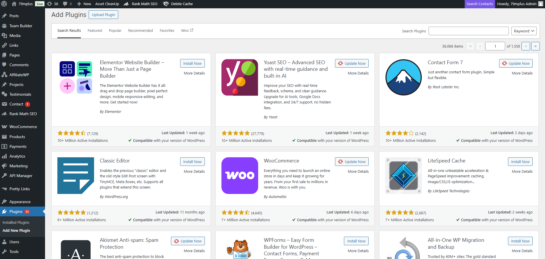 Essential WordPress plugins 2025 dashboard overview for site enhancement