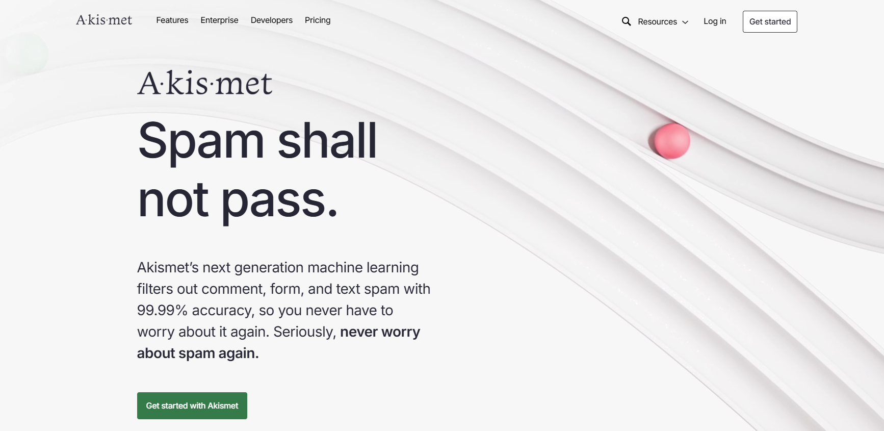 Akismet filtering spam in WordPress comments