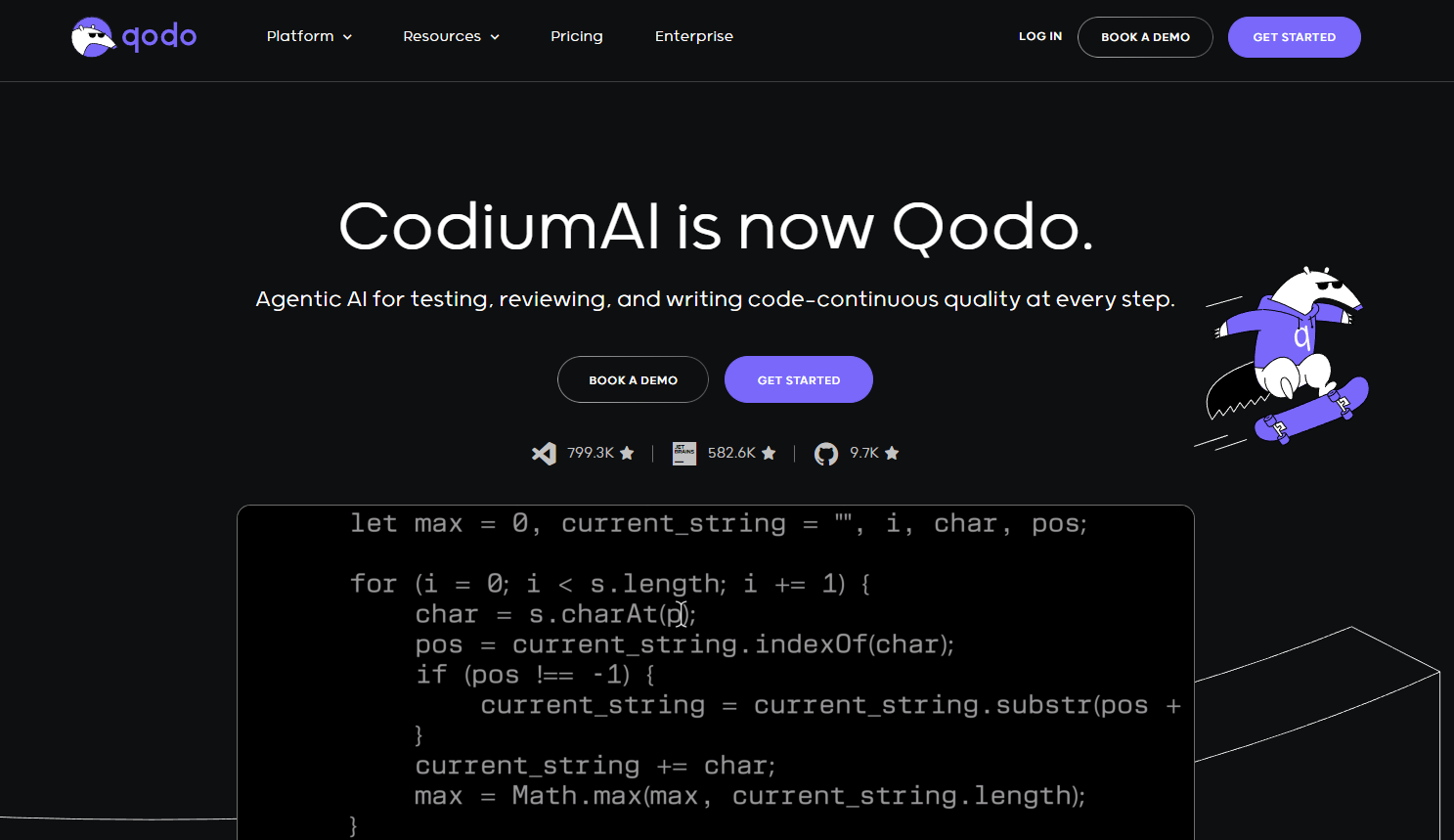 The Codeium extension providing a code completion in a web-based IDE.