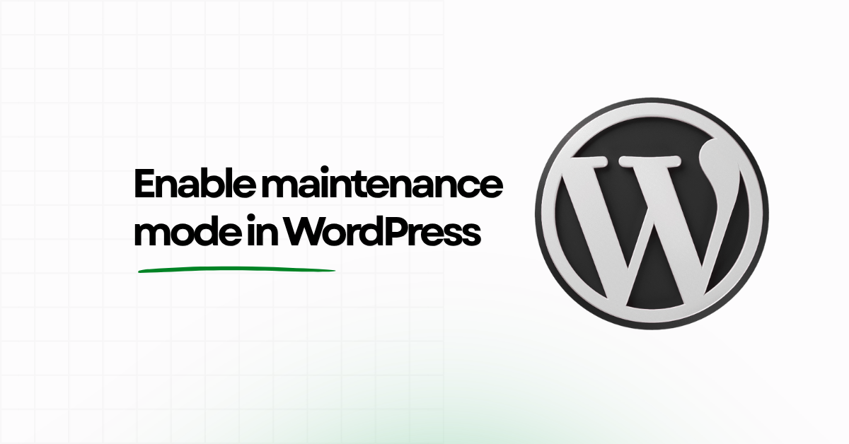 Home maintenance mode in WordPress