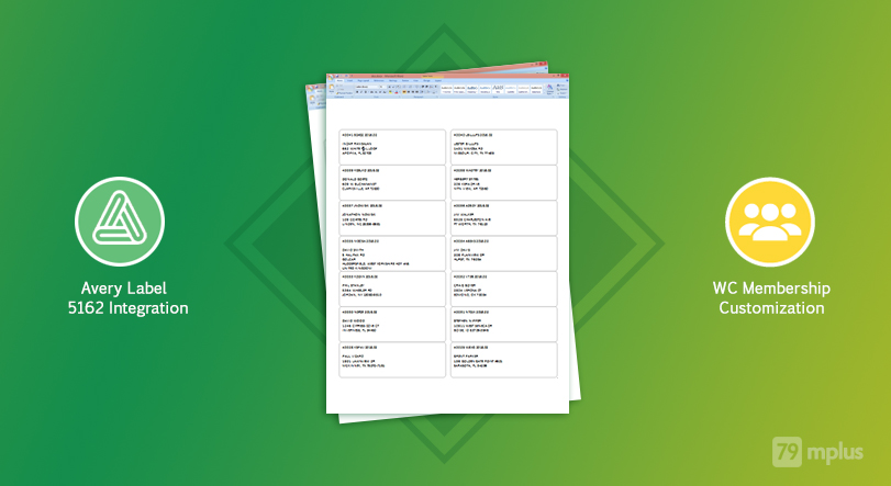 How to print WooCommerce Membership data in Avery 5162 Label format