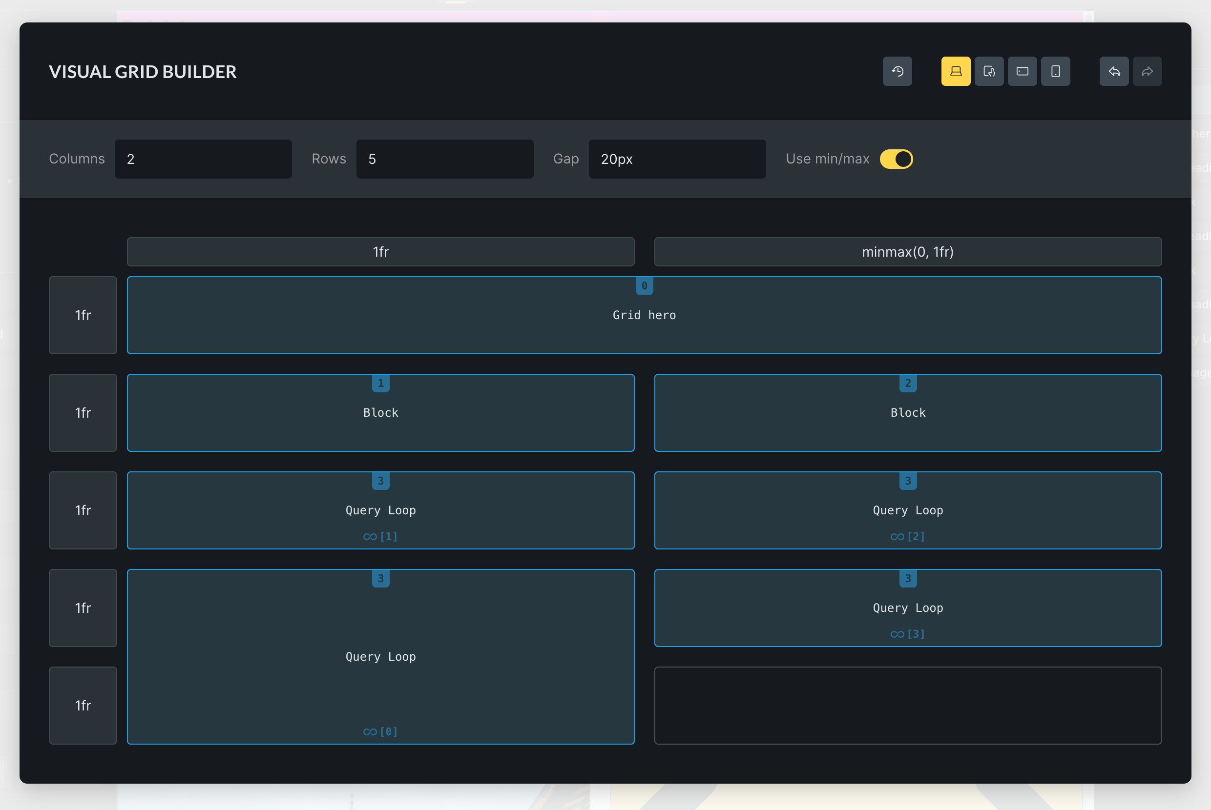a screenshot of bricks builder