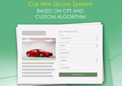 Car Hire Quote System Based On CPT and Custom Algorithm