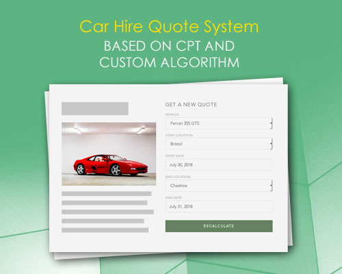 Car Hire Quote System Based On CPT and Custom Algorithm