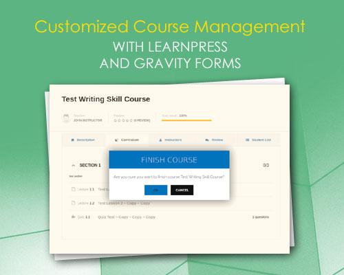 Customized Course Management with LearnPress and Gravity Forms