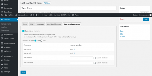 Intercom Subscription - Contact Form 7 - Image 3