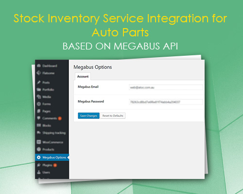 Stock Inventory Service Integration for Auto Parts based on Megabus API