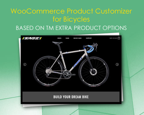 WooCommerce Product Customizer for Bicycles Based on TM Extra Product Options