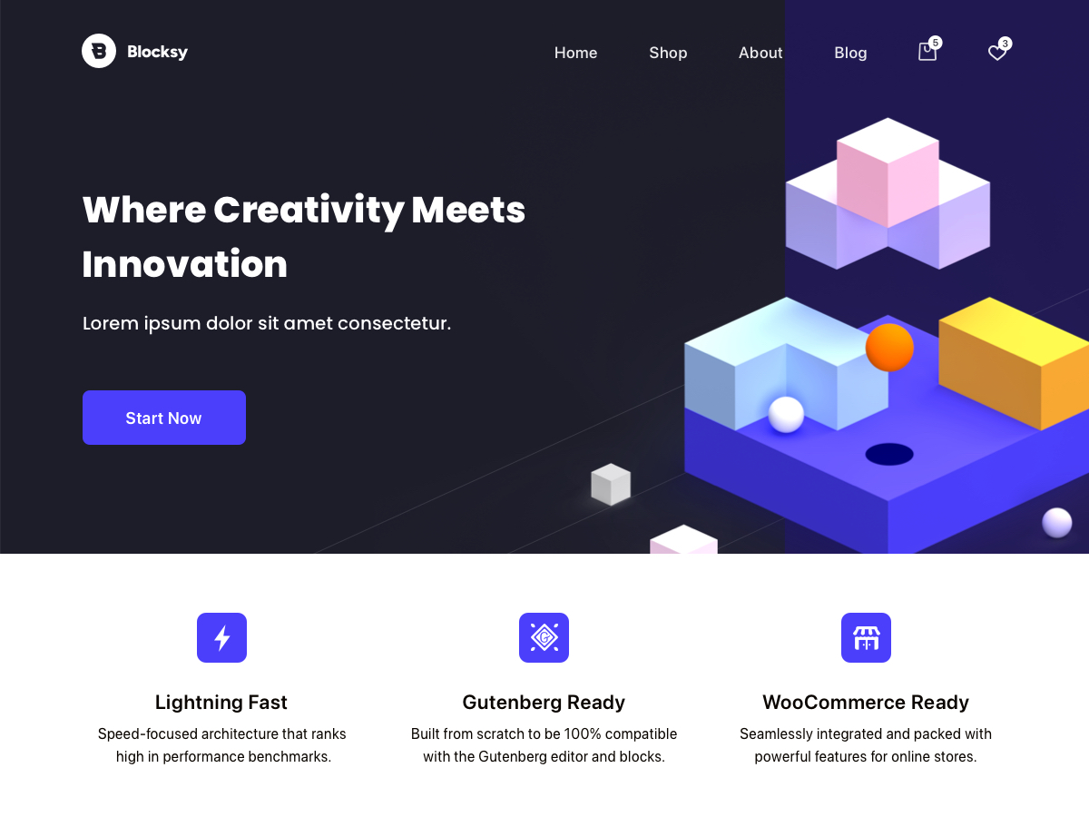 Blocksy is a fast, modern WordPress theme