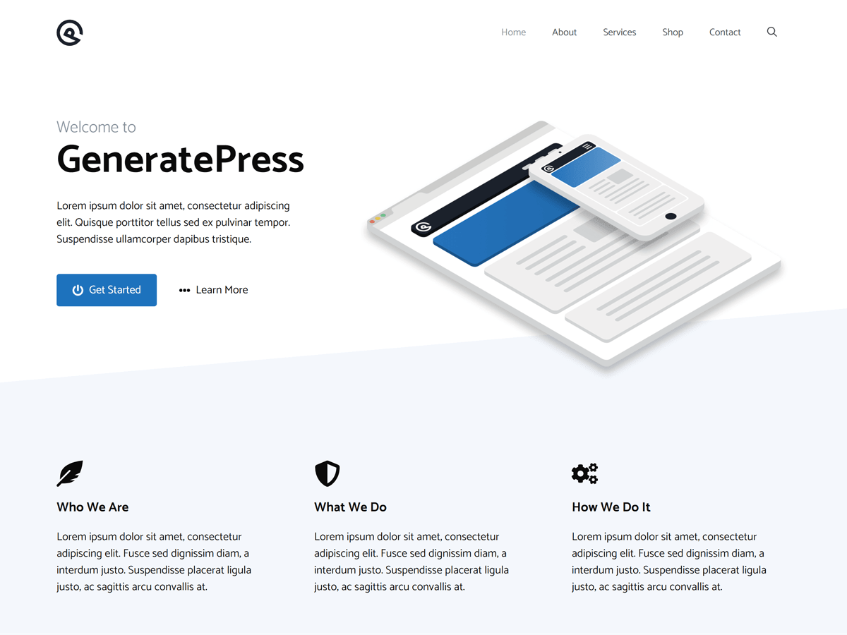 GeneratePress is a lightweight WordPress theme 