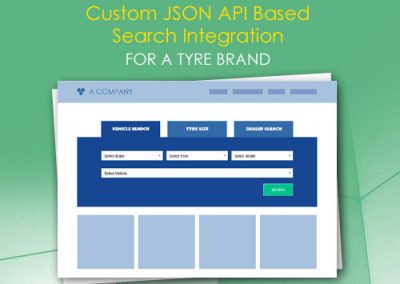 Custom JSON API Based Search Integration for a Tyre Brand