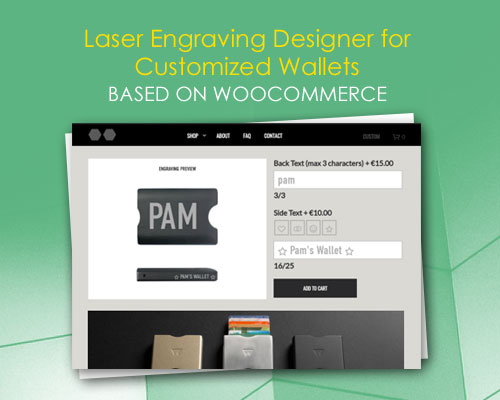 Laser Engraving Designer for Customized Wallets based on WooCommerce