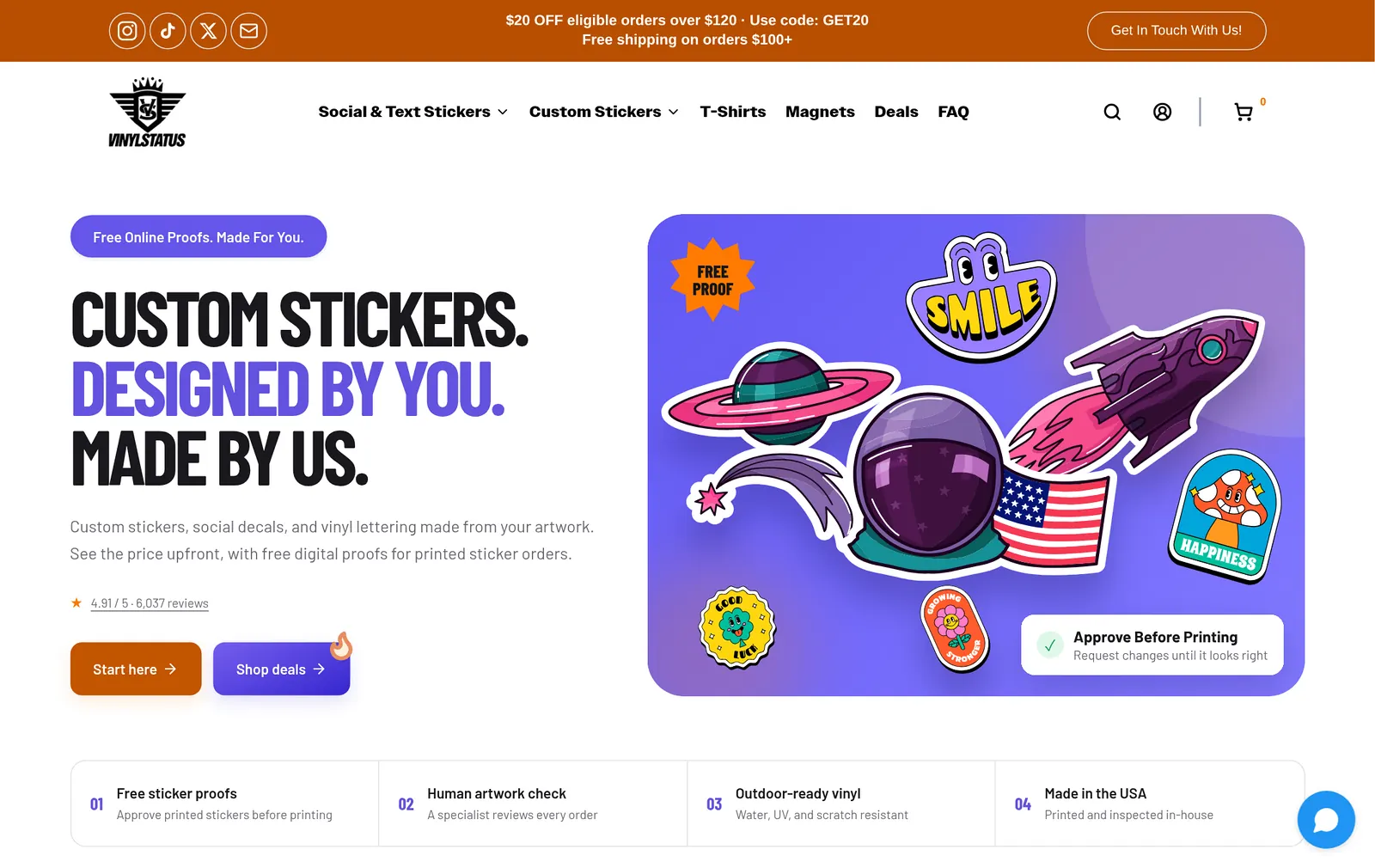 Vinyl Status homepage — the flagship store we built