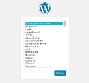 WordPress 5 installation screen